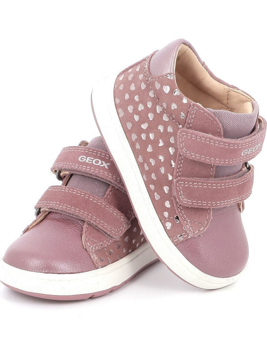 B Biglia C Leather Kids Boots with Velcro Pink