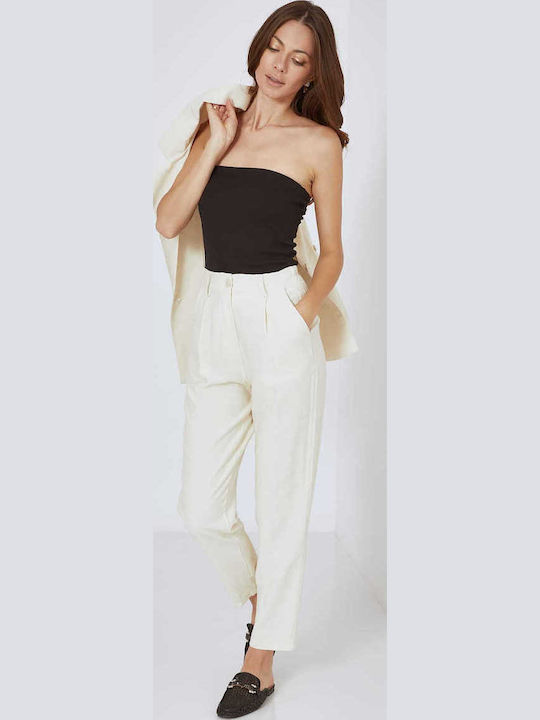 Women's Blouse Cotton Strapless Black