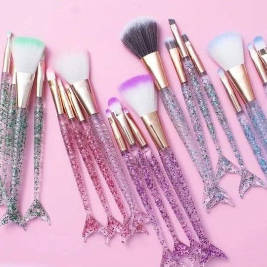 Professional Makeup Brush Set Mermaid Handle 4 Pieces