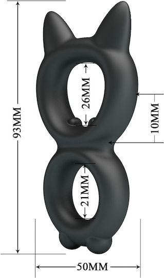 Двойен Пенис Пръстен Crazy Bull Toran – 93mm/26mm