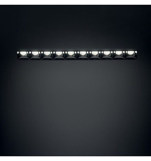 Recessed Commercial Linear Lighting Led 20W Black 2700K Trimless Lika 341774 Ideal Lux 341774