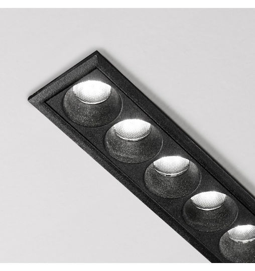 Recessed Commercial Linear LED Light 10W Black 4000K Slim Lika 341668 Ideal Lux 341668
