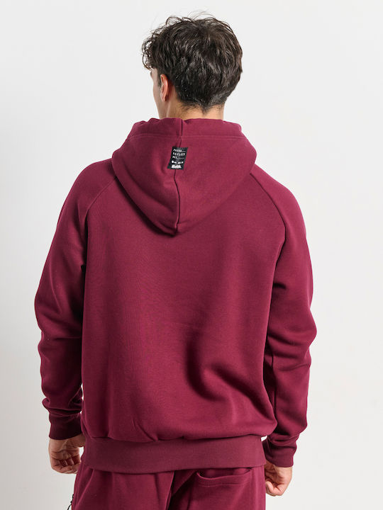 Sweatshirt with Hood Burgundy