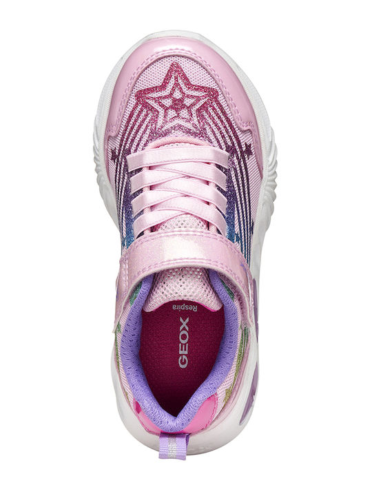 Assister Kinder Sneakers Anatomisch mit Klettverschluss & Lichtern Rosa