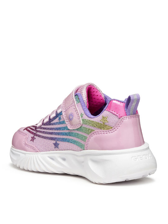 Assister Kinder Sneakers Anatomisch mit Klettverschluss & Lichtern Rosa