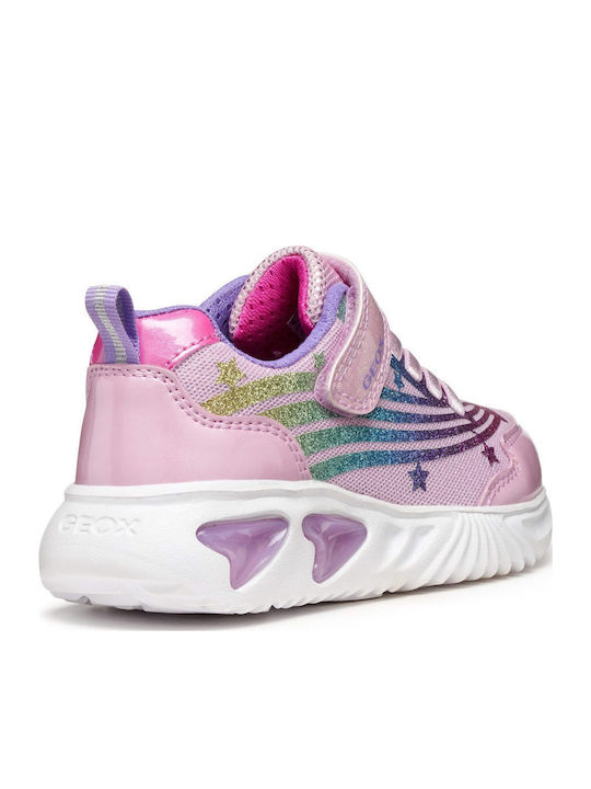 Assister Kinder Sneakers Anatomisch mit Klettverschluss & Lichtern Rosa