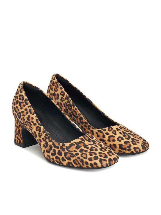 Court Suede Γόβες Animal Print Καφέ