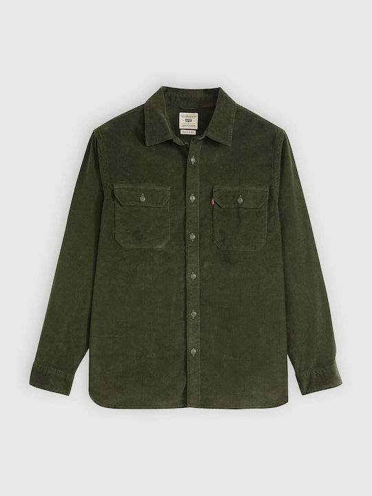 Jackson Worker Дълъг Ръкав Рипсено Кадифе Overshirt Каки / Маслинено