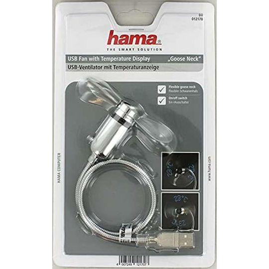 HAMA USB Fan Ανεμιστηράκι USB Ασημί