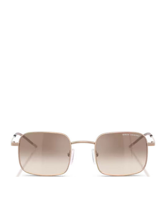 Armani Exchange Unisex Γυαλιά Ηλίου με Ροζ Χρυσό Μεταλλικό Σκελετό και Καφέ Ντεγκραντέ Φακό AX2055S 610394