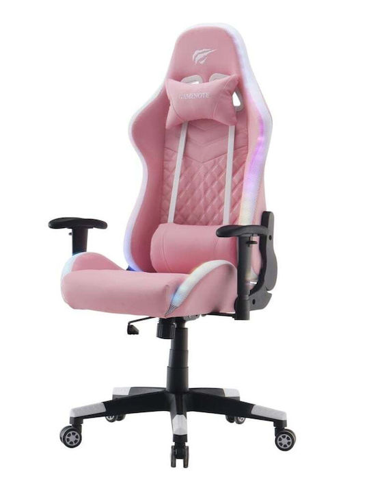 Havit GC927 Καρέκλα Gaming Δερματίνης με Ρυθμιζόμενα Μπράτσα και RGB Φωτισμό Ροζ