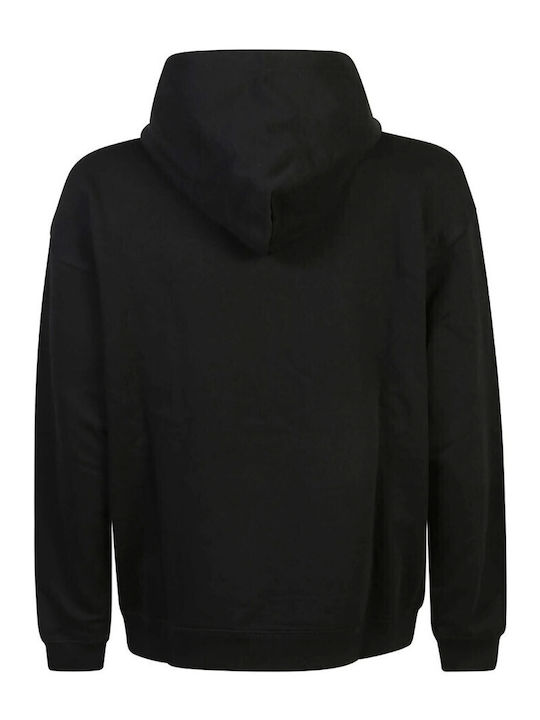Mini Αθλητικό Φόρεμα Μακρυμάνικο με Κουκούλα Black