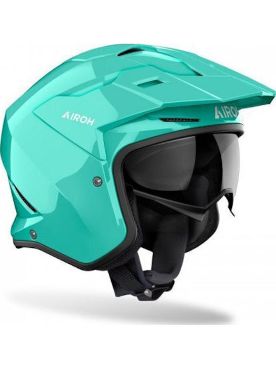 Airoh Kombakt Aquamarine Gloss Κράνος Μηχανής Jet ECE 22.06 1150gr με Sunvisor