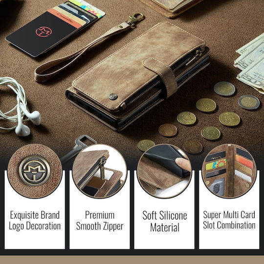 Caseme Multifunktionale Brieftasche Leder / Synthetisches Leder Braune für iPhone 17 Pro Max