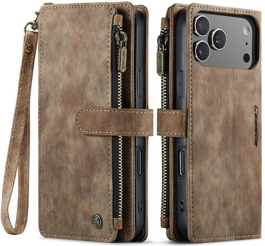 Caseme Multifunktionale Brieftasche Leder / Synthetisches Leder Braune für iPhone 17 Pro Max