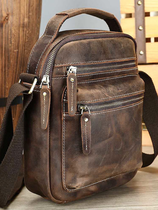 Leder Herren Schulter / Crossbody Braun Tasche