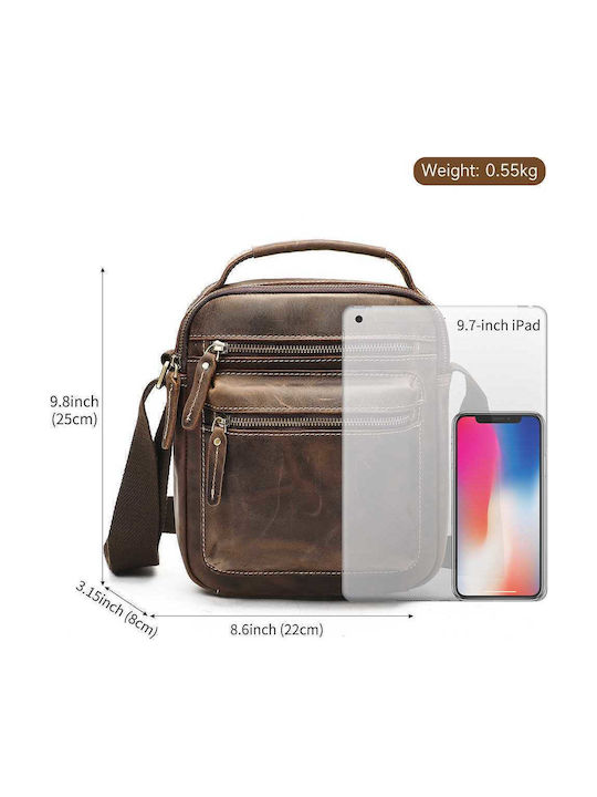 Leder Herren Schulter / Crossbody Braun Tasche