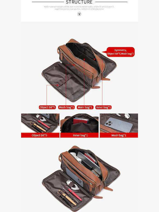 Leder-Kulturbeutel – Handtasche Cardinal 3007 Braun