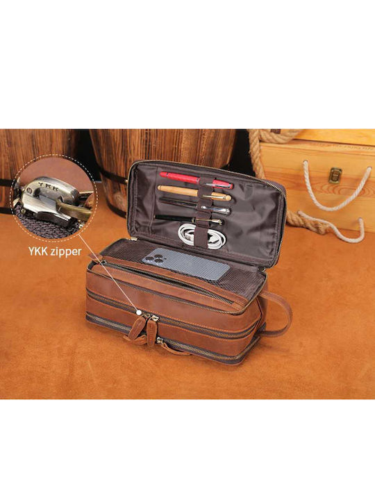 Leder-Kulturbeutel – Handtasche Cardinal 3007 Braun