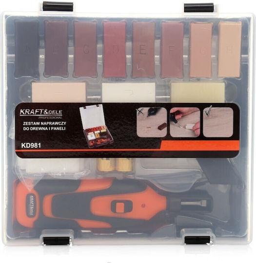 Kraft & Dele KD981 Set Instrumente Mici Diverse cu Mâner Din Lemn 18 Bucăți