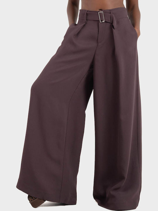Pants Women's Fabric Trousers Black, Purple