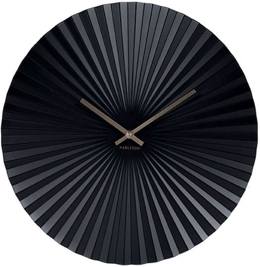 Karlsson Wanduhr Metallisch Schwarz Ø40cm