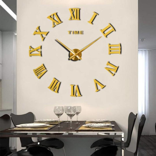 Factory 3D Wanduhr Aufkleber Kunststoff Gold