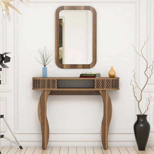 Kailua 913 Κονσόλα Ξύλινη με Καθρέπτη Καρυδί Μ105xΠ30xΥ85εκ.