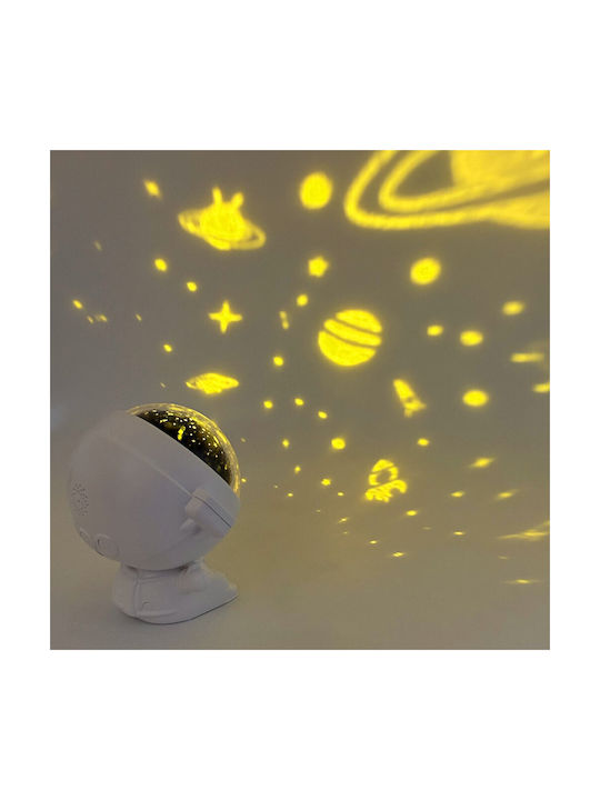 TS Collection Kinderprojektorlampe mit Sternenprojektion Weiß 12x11x10εκ.