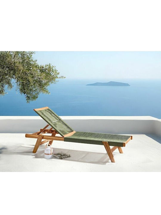 Wooden Deckchair with Pillow 64x35cm