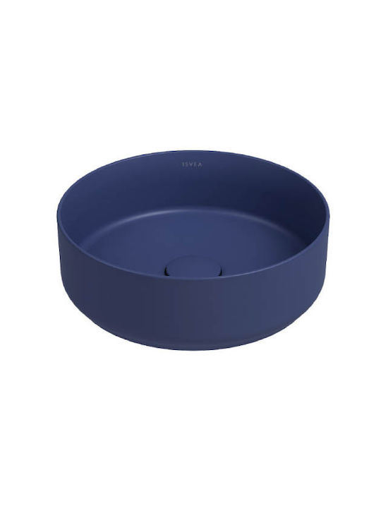 Isvea Επικαθήμενος Νιπτήρας Πορσελάνης 36x36cm Blue