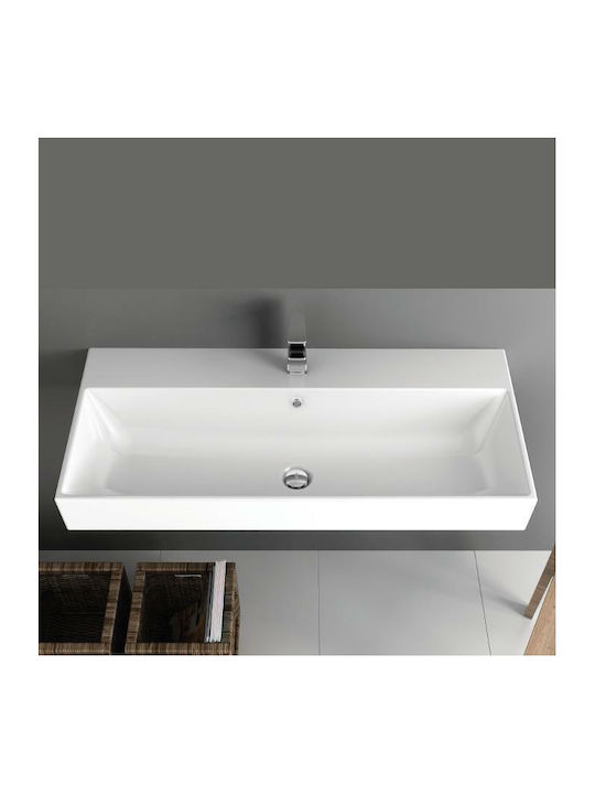 Orabella Amabile 100 Aufgesetztes Waschbecken Porzellan 100x45x11cm Weiß