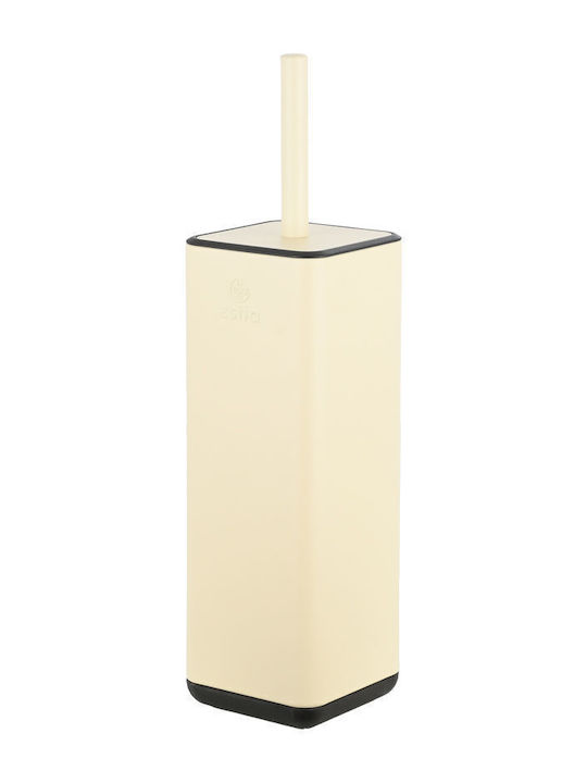 Estia Cubic Metallic Toilet Brush and Basket Set Soft Close 6lt Beige