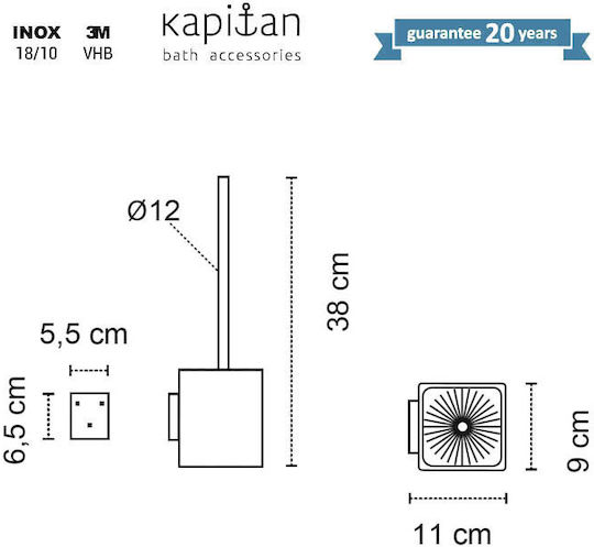 Kapitan Inox Coș de gunoi pentru baie Negru