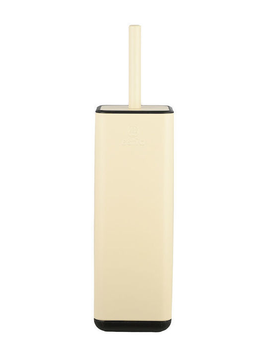 Estia Cubic Metallic Toilet Brush and Basket Set Soft Close 6lt Beige