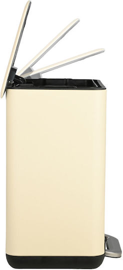 Estia Cubic Metallic Toilet Brush and Basket Set Soft Close 6lt Beige