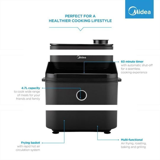 Midea Friteuză cu aer 7.5lt Negru MF-CY75A2