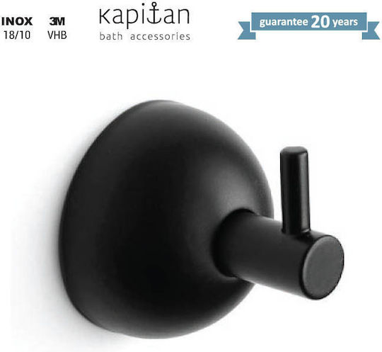 Kapitan Cârlig de Baie Simplu cu șuruburi 4.5x4.5cm Inox Negru Kapitan Cârlig de Baie Simplu cu șuruburi 4.5x4.5cm Inox Negru
