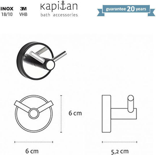 Karag Optimo-w Double Wall-Mounted Bathroom Hook ​6x6cm White