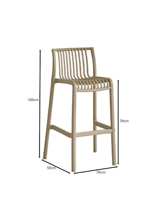 Πλαστικό Σκαμπό Μπαρ Modena Tortora 50x43x76cm Πλαστικό Σκαμπό Μπαρ Modena Tortora 50x43x76cm