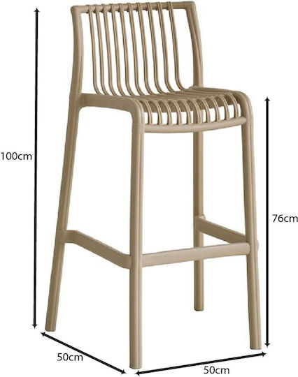 Πλαστικό Σκαμπό Μπαρ Modena Tortora 50x43x76cm Πλαστικό Σκαμπό Μπαρ Modena Tortora 50x43x76cm