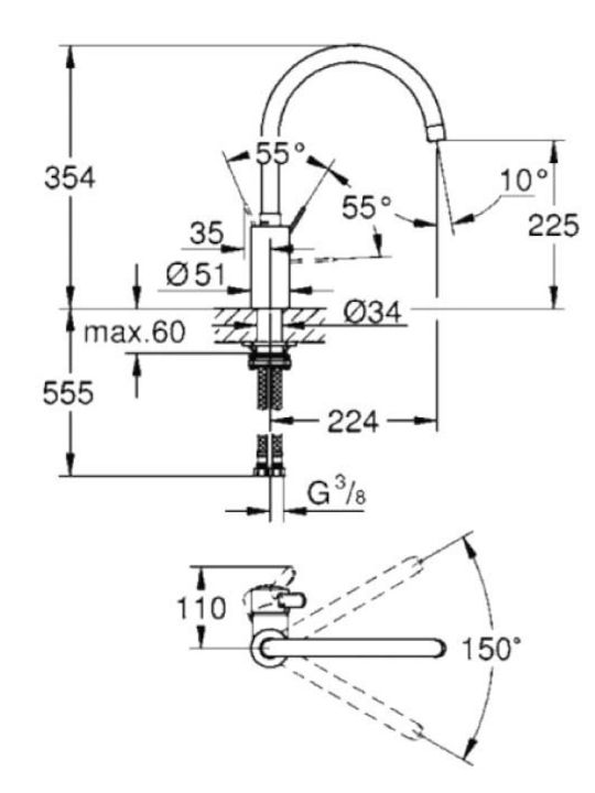 Grohe Küchenarmatur Zähler Silber