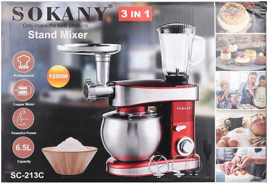 Sokany SC213C Mixează 1200W cu Vas din Oțel Inoxidabil 6.5lt