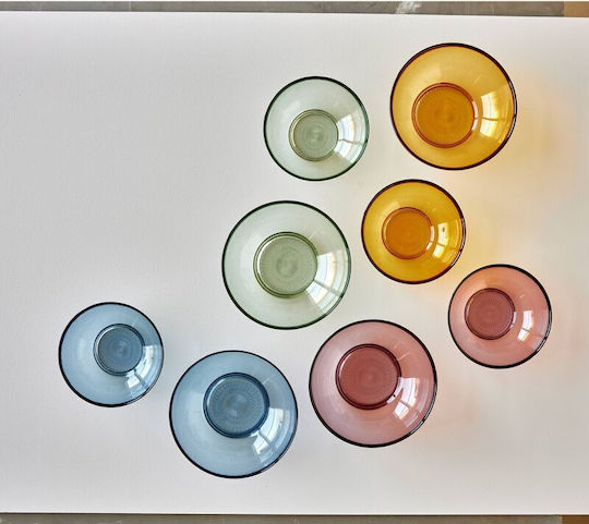 Bitz Servierschüssel Rund Glas Grün mit Durchmesser 20cm