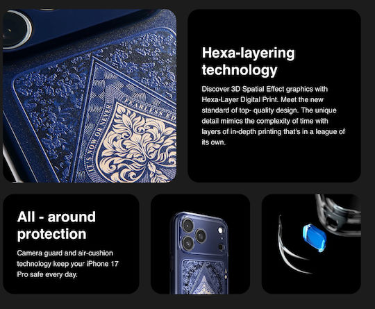 Spigen Ultra Hybrid T Umschlag Rückseite Silikon / Kunststoff Blau (iPhone 17 Pro)