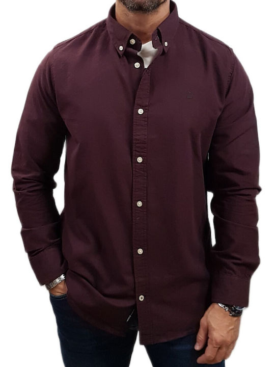 Langärmlig Hemd Aubergine, Bordeaux