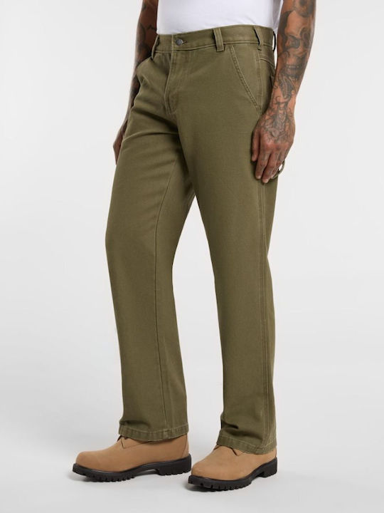 Canvas Men's Trousers with Straight Leg Style Military