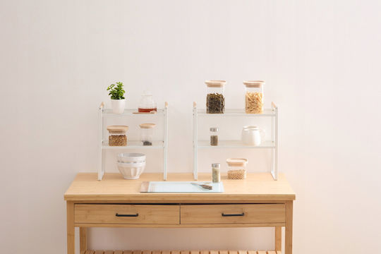 5Five Tabletop Balm Metal Rack 42x21x37.5cm White