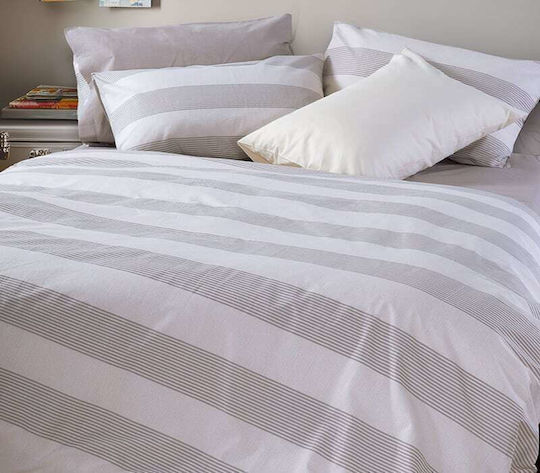 Nef-Nef Homeware Σετ Υπέρδιπλη 240x230cm Casual Stripe Ecru