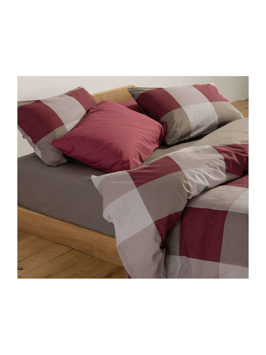 Nef-Nef Homeware Bettbezug-Set Baumwolle Einzelbett mit Kissenbezug 170x240 Casual Check Grey